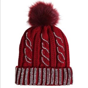 Twisted Sparkle Beanie Pompom Winter